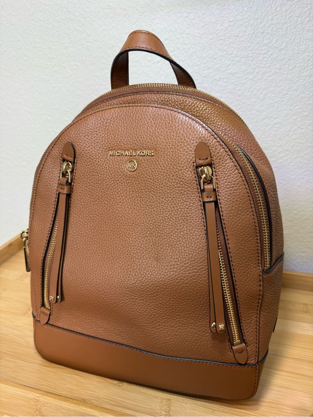Michael Kors Brooklyn MD Leather Backpack - Brown